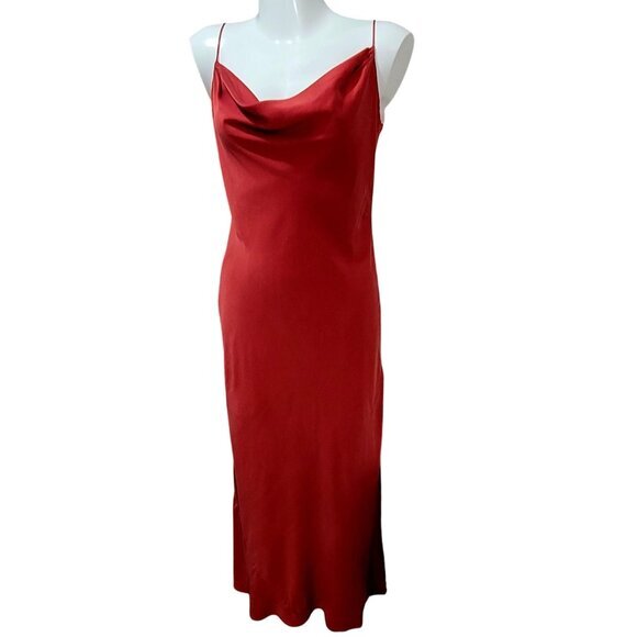 Vintage Victoria's Secret Silk Dress Gown M Red - Picture 1 of 9